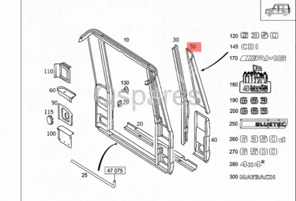 Car Parts - Mercedes-Benz  G-Class  - Accessories  -Part Number: A4606470807