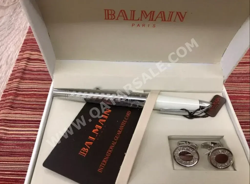 Cufflinks Balmain  White and Silver