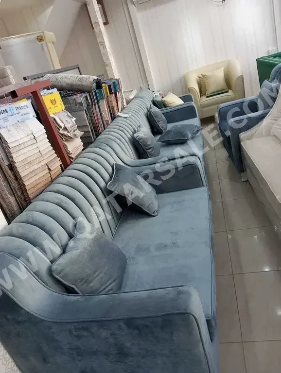 Sofas, Couches & Chairs Sofa Set  - Velvet  - Blue