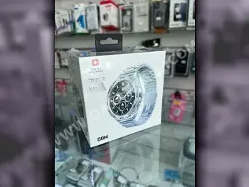 ساعات ذكية - العسكرية السويسرية  دوم  - متوافق مع أندرويد و أي او اس  - فضي  -- مقاوم المياه