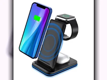 الشواحن السلكية  والشواحن اللاسلكية محطة شحن  معظم الهواتف الذكية  أسود