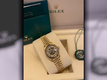 ساعات - رولكس  - ساعات ميكانيكية  - بنى  - ساعات نسائي