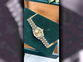 ساعات - رولكس  - ساعات ميكانيكية  - الأصفر  - ساعات نسائي