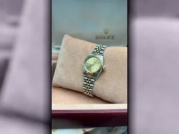 ساعات - رولكس  - ساعات ميكانيكية  - الأصفر  - ساعات نسائي