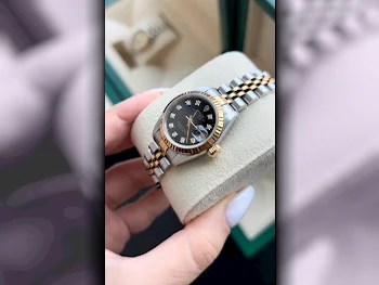 ساعات - رولكس  - ساعات ميكانيكية  - أسود  - ساعات نسائي