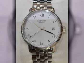 ساعات - مون بلانك  - ساعات ميكانيكية  - أبيض  - ساعات رجالي