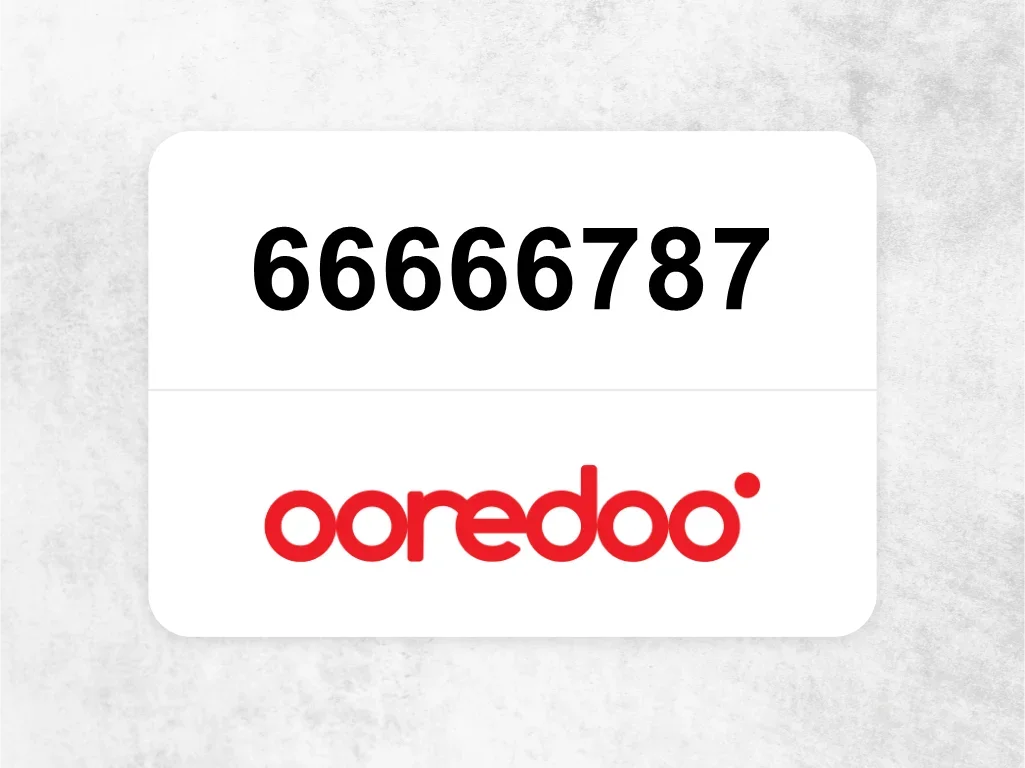 66666787  Ooredoo Mobile Phone