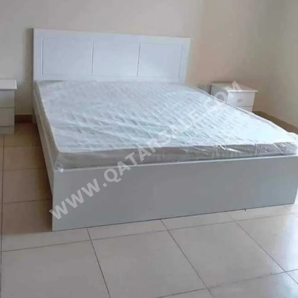 Beds - King  - White  - Mattress Included  - With Bedside Table