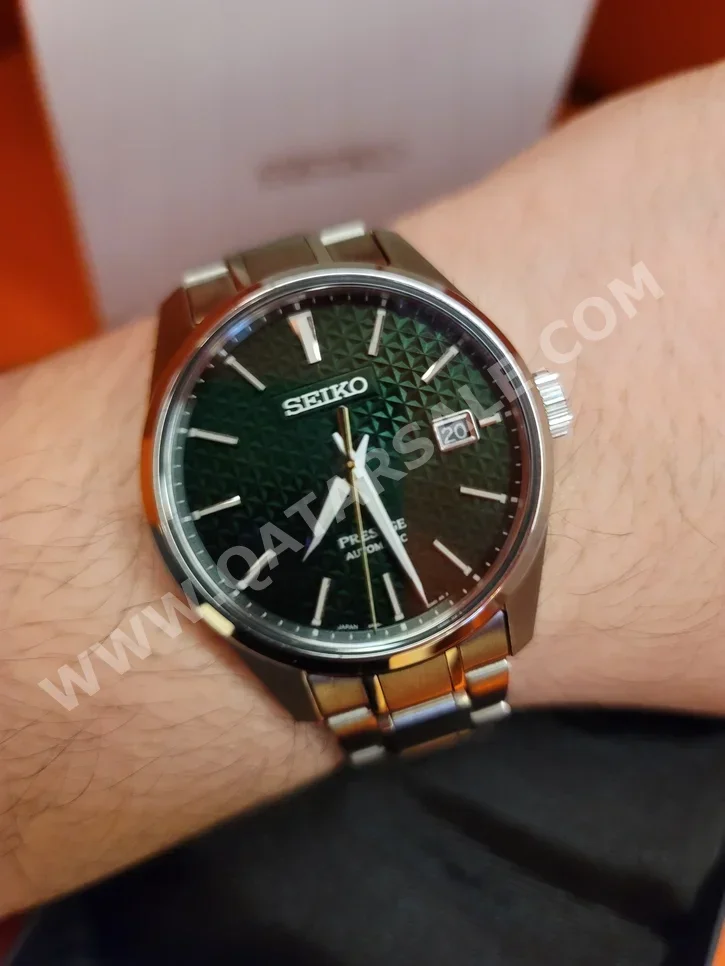 ساعات - سيكو  - ساعات ميكانيكية  - أخضر  - ساعات رجالي