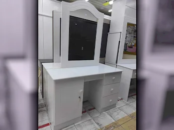 Wardrobes & Dressers - Doha Furniture  - Dressing Table, Mirror, Chair & 2 Shelving Units  - White