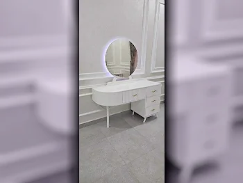 Wardrobes & Dressers - Doha Furniture  - Dressing Table, Mirror, Chair & 2 Shelving Units  - White