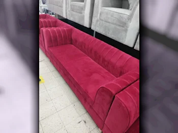 الأرائك والكنب والكراسي لايف ستايل  طقم كنب  - قماش  - أحمر