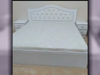 Beds - King  - White  - Mattress Included  - With Bedside Table