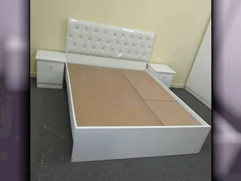 Beds - Queen  - White  - Mattress Included  - With Bedside Table