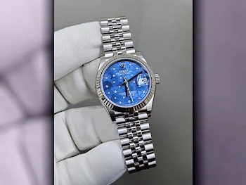 ساعات - رولكس  - ساعات ميكانيكية  - أزرق  - ساعات نسائي