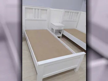 Beds - Single  - White  - Mattress Included  - With Bedside Table