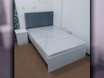 Beds - Single  - Gray  - Mattress Included  - With Bedside Table