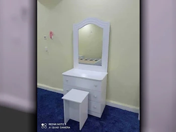 Wardrobes & Dressers - Doha Furniture  - Dressing Table, Mirror, Chair & 2 Shelving Units  - White