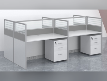 المكاتب ومكاتب الحاسوب - مكتب التقسيم  - ميرير للمفروشات  - أبيض