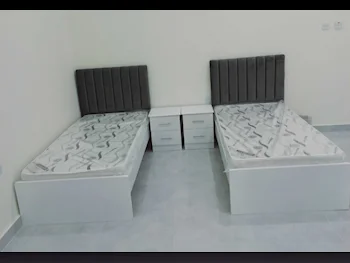 Beds - Single  - Gray  - Mattress Included  - With Bedside Table