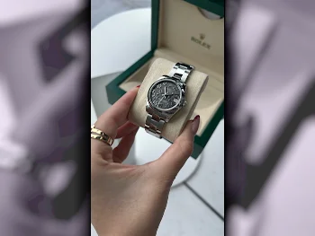 ساعات - رولكس  - ساعات ميكانيكية  - اللون الرمادي  - ساعات نسائي