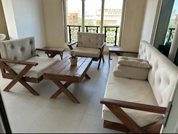 أثاث اخارجي - أبيض  - كنب