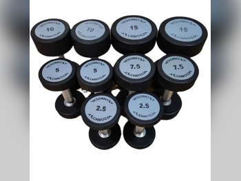 أثقال - الدامبل الثابتة  - تكنو جيم  - مستدير  - أسود