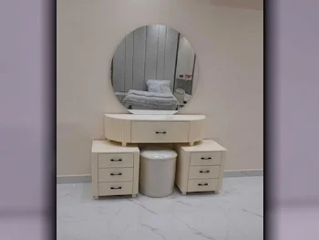 Wardrobes & Dressers - Doha Furniture  - Dressing Table, Mirror, Chair & 2 Shelving Units  - Beige