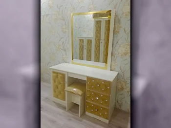 Wardrobes & Dressers - Doha Furniture  - Dressing Table, Mirror, Chair & 2 Shelving Units  - Yellow