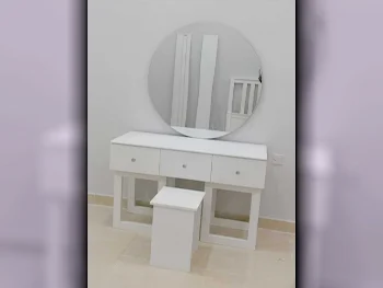Wardrobes & Dressers - Doha Furniture  - Dressing Table, Mirror, Chair & 2 Shelving Units  - White