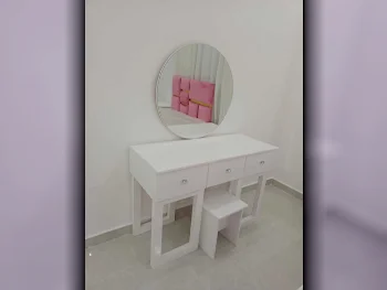 Wardrobes & Dressers - Doha Furniture  - Dressing Table, Mirror, Chair & 2 Shelving Units  - White