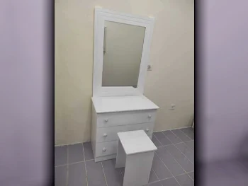 Wardrobes & Dressers - Doha Furniture  - Dressing Table, Mirror, Chair & 2 Shelving Units  - White