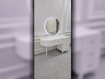 Wardrobes & Dressers - Doha Furniture  - Dressing Table, Mirror, Chair & 2 Shelving Units  - White