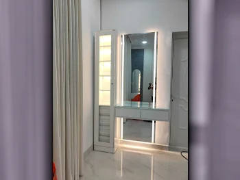 Wardrobes & Dressers - Doha Furniture  - Dressing Table, Mirror, Chair & 2 Shelving Units  - White