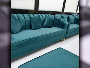 الأرائك والكنب والكراسي لايف ستايل  طقم كنب  - قماش  - أخضر