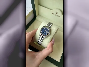 ساعات - رولكس  - ساعات ميكانيكية  - أزرق  - ساعات نسائي