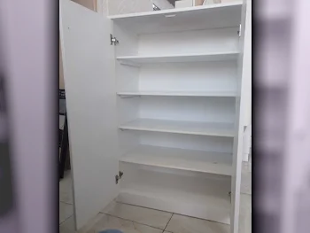 خزائن ودواليب الملابس والزينة - دوحة فيرنيتشر  - رفوف الأحذية  - أبيض