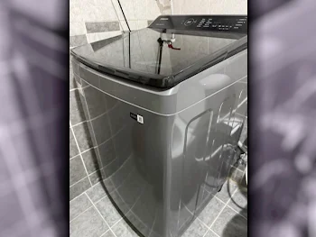 غسالة ملابس & الكل في واحد سامسونج \  غسالة تحميل علوي  اللون الرمادي