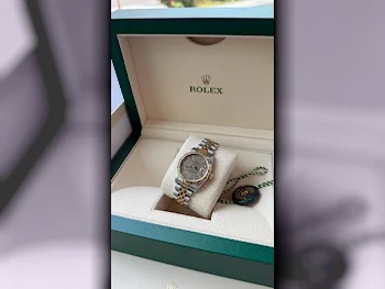 ساعات - رولكس  - ساعات ميكانيكية  - اللون الرمادي  - ساعات نسائي