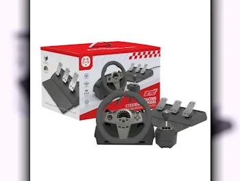 ملحقات اجهزة العاب الفيديو عجلة القيادة مع مغير السرع  - أسود