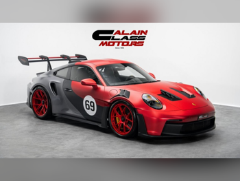 Porsche  911  GT3 RS  2024  Automatic  60 Km  6 Cylinder  Rear Wheel Drive (RWD)  Coupe / Sport  Red and Gray