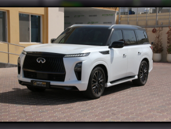 Infiniti  QX  80  2025  Automatic  18,000 Km  6 Cylinder  Four Wheel Drive (4WD)  SUV  White and Black  With Warranty