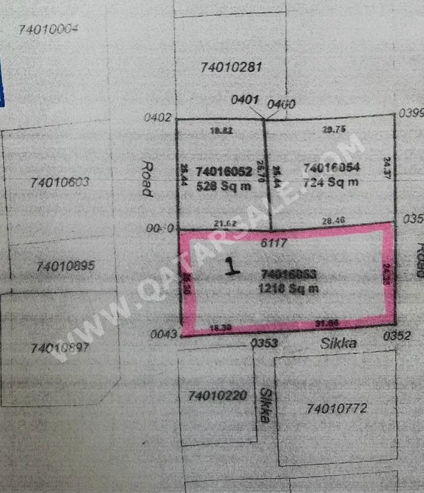 اراضي للبيع في الظعاين  - سميسمة  -المساحة 1,218 متر مربع