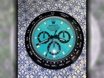 ساعة الحائط  أسود  2022  سويسرا  دائري  Rolex Daytona Blue and Black WALL CLOCK  3 كغ \  حركة كوارتز