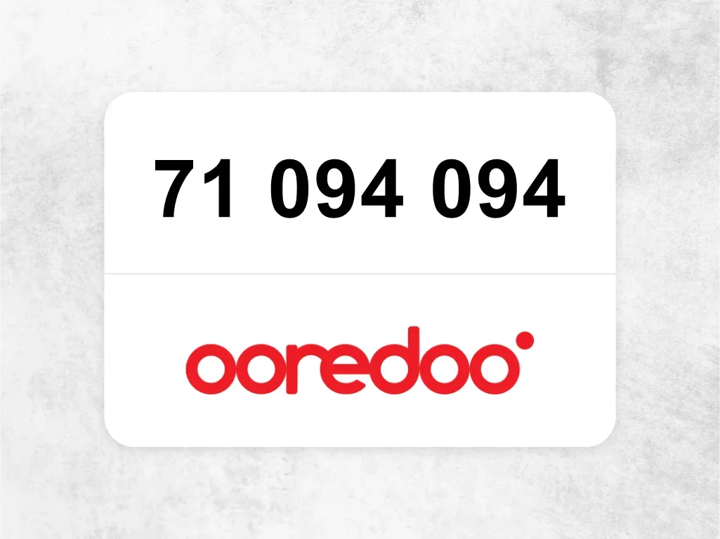 71 094 094 Ooredoo Mobile Phone