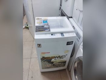 غسالة ملابس & الكل في واحد توشيبا \  غسالة تحميل علوي  أبيض