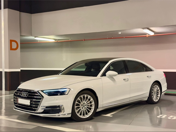 Audi  A8  L 55TFSI Quattro  2019  Automatic  50,000 Km  6 Cylinder  Rear Wheel Drive (RWD)  Sedan  White