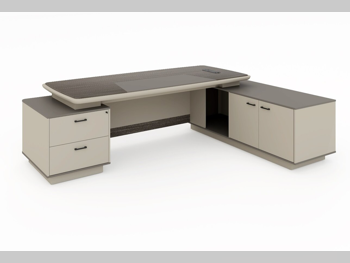 المكاتب ومكاتب الحاسوب - مكتب تنفيذي فاخر  - ميرير للمفروشات  - اللون الرمادي