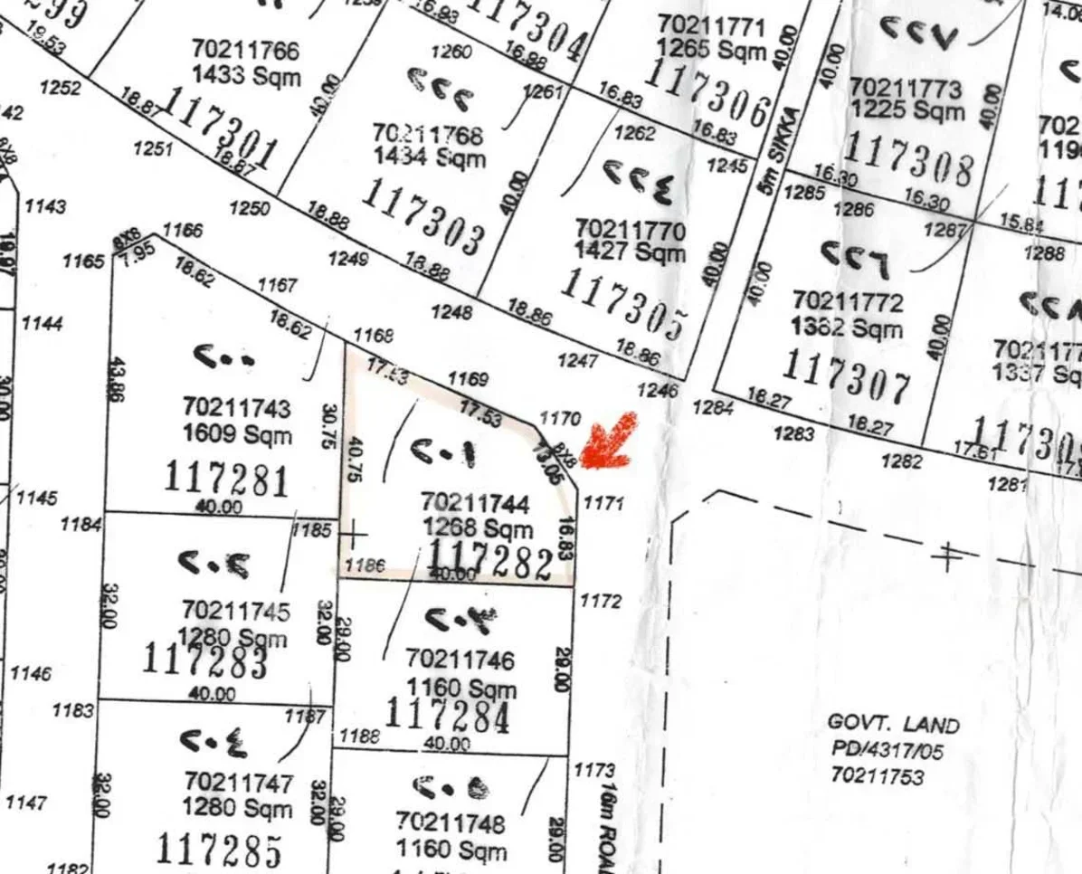 Lands For Sale in Al Daayen  - Rawdat Al Hamama  -Area Size 1,260 Square Meter