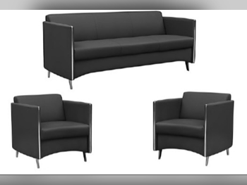 Sofas, Couches & Chairs 3-Seat Sofa & One Armchair  - Black